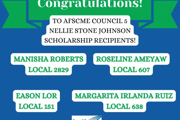 2025 Nellie Stone Johnson Scholarship Recipients graphic with 4 names
