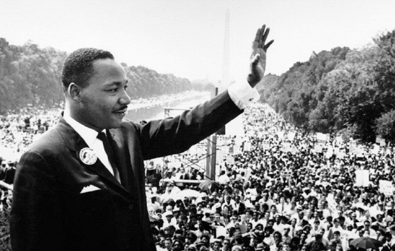 Image of Martin Luther King Jr. giving a speech in Washington, DC.