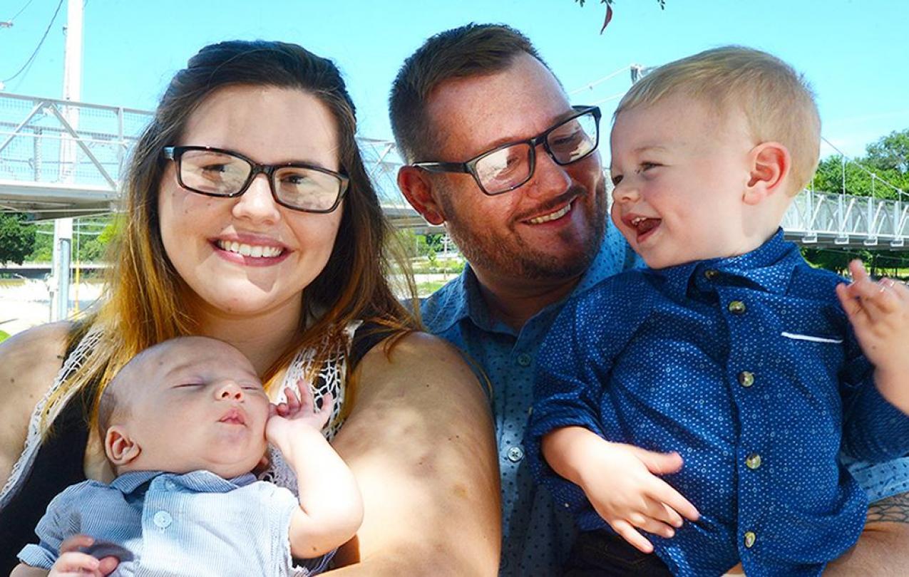 Amanda and Justin with their two sons.