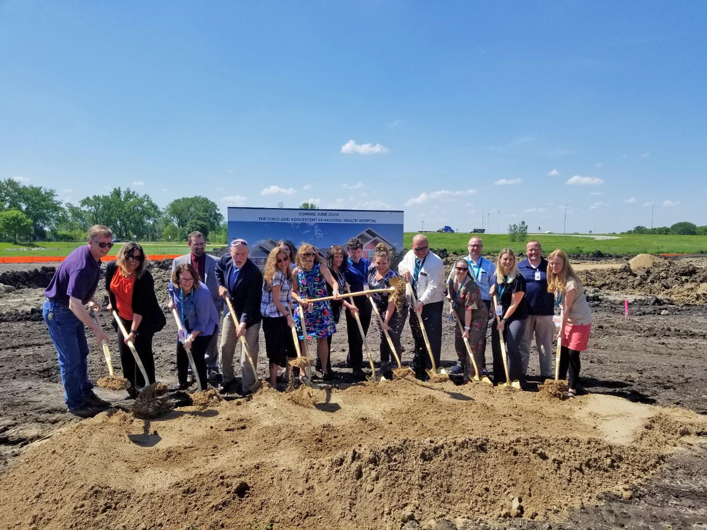 AFSCME CABHS staff break ground at the new 16-bed hospital in Willmar