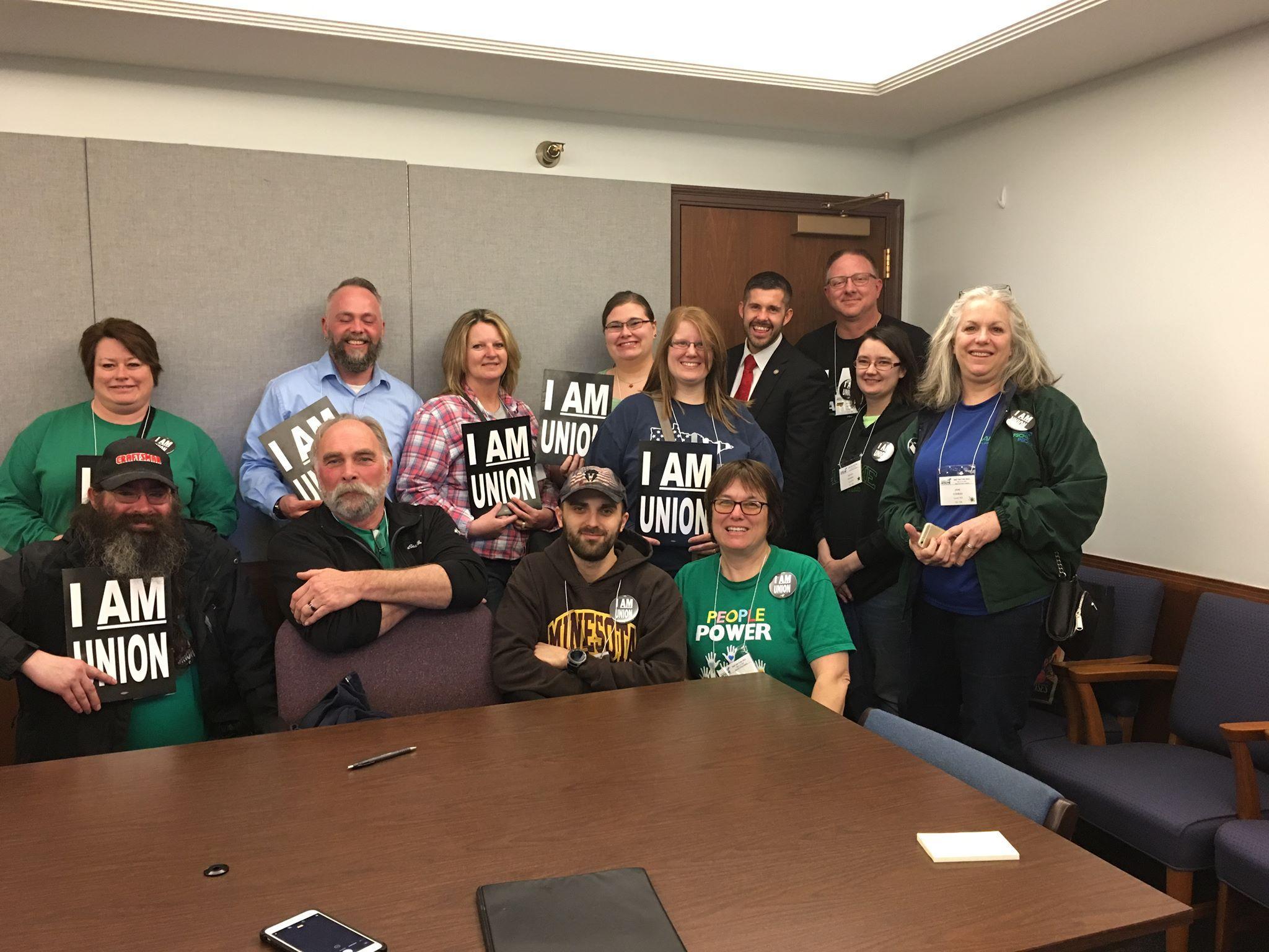 AFSCME members meet with Rep. Dan Wolgamott during Day on the Hill 2019