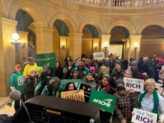 AFSCME members at the Funding Our Futures Ralley Febuary 2025